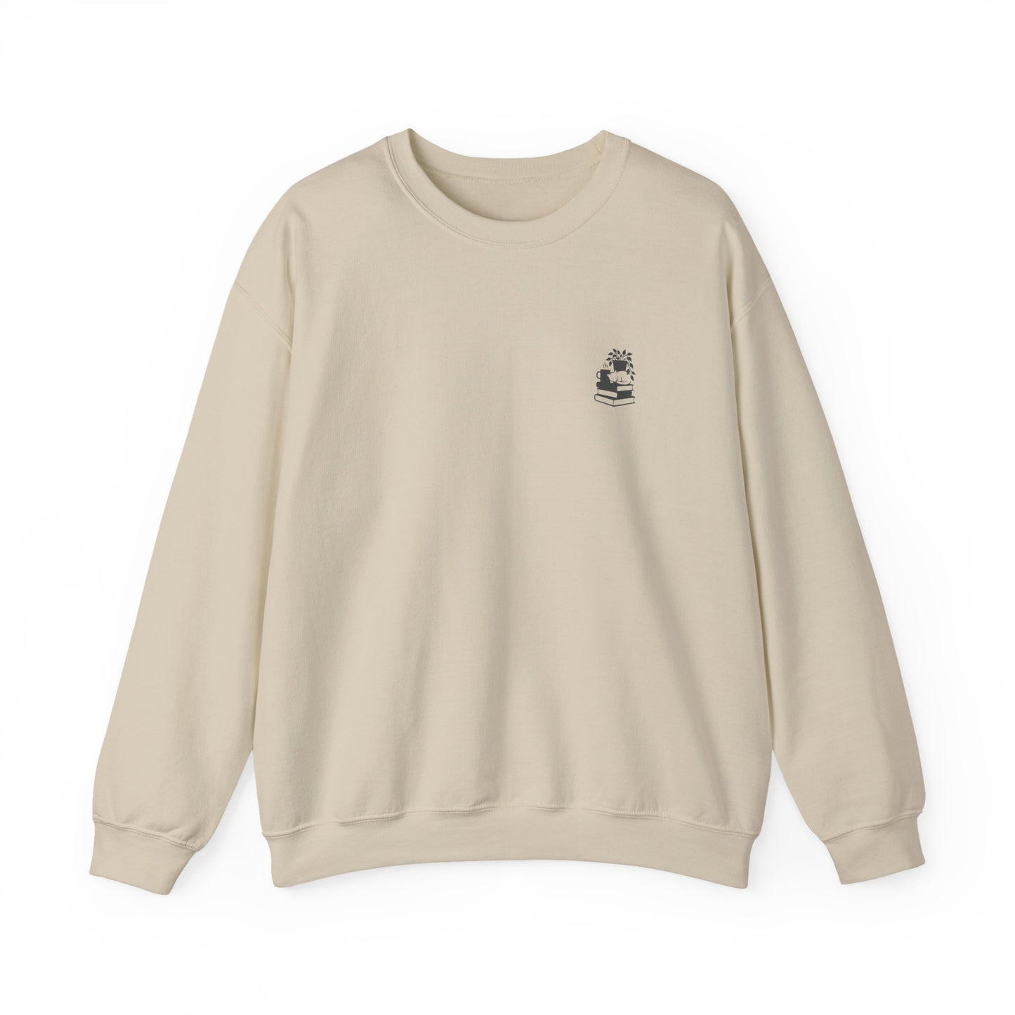 Stack of Books with Mug and Plant Sweatshirt | Cozy Reading Crewneck