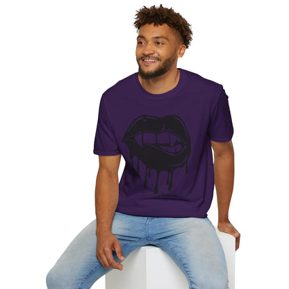Edgy Graphic Unisex T-Shirt - Dripping Mouth Design, Cool Tee, Trendy Shirt, Hipster Top, Streetwear, Alternative Fashion, Holiday Gift