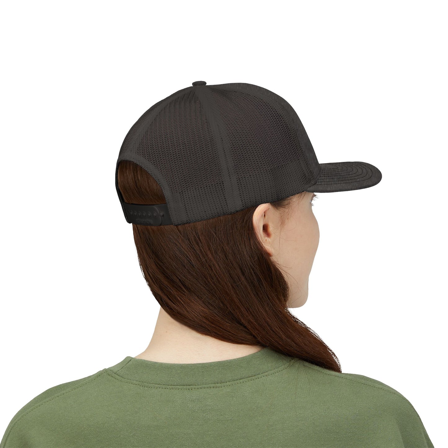 Vintage baseball snapback trucker cap with batter silhouette design, adjustable fit, and classic style from Printify.