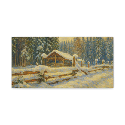 Canvas Wall Art, Winter Landscape Print, Home Decor, Rustic Art, Gift for Nature Lovers, Holiday Decoration - TRV