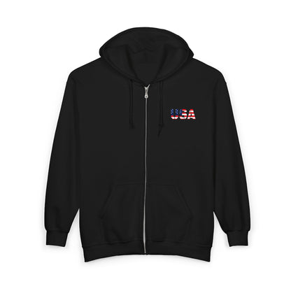 USA Flag Full‑Zip Hoodie — American Patriotic Zip-Up Sweatshirt