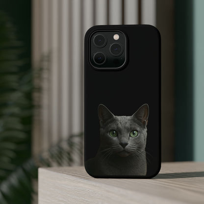 Russian Blue Cat Phone Case — Magnetic Impact-Resistant iPhone Cover