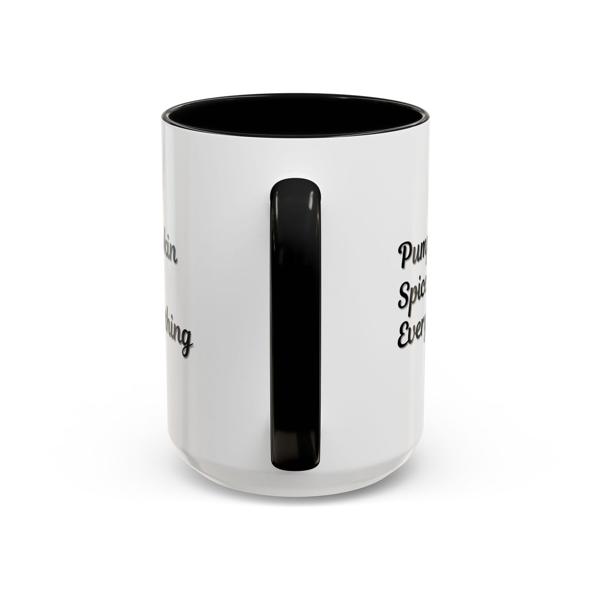 Pumpkin Spice Everything accent coffee mug by Printify, fall seasonal 11oz ceramic coffee cup with pumpkin and spice design.