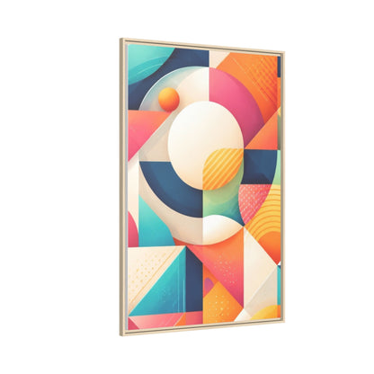 Colorful Geometric Abstract Art Matte Canvas Framed