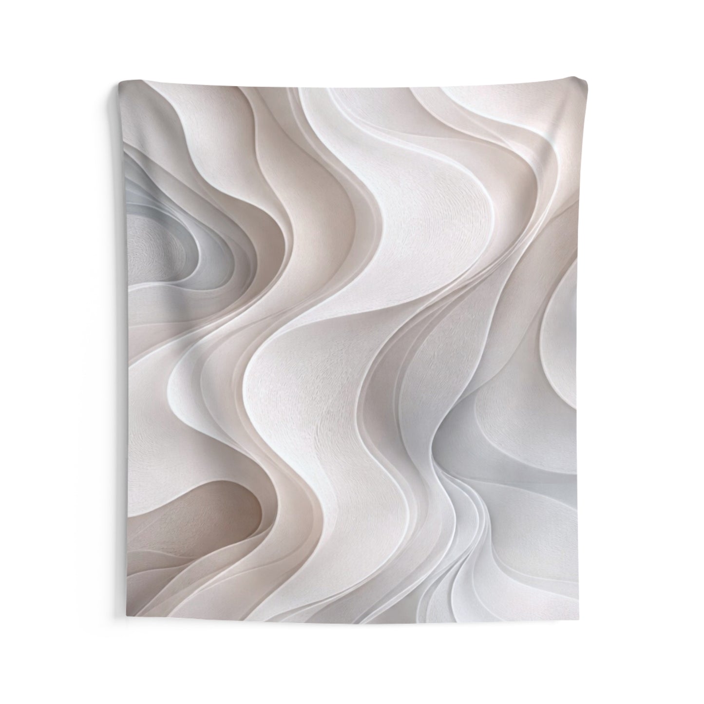 Abstract Neutral Wave Tapestry — Modern Minimalist Wall Art