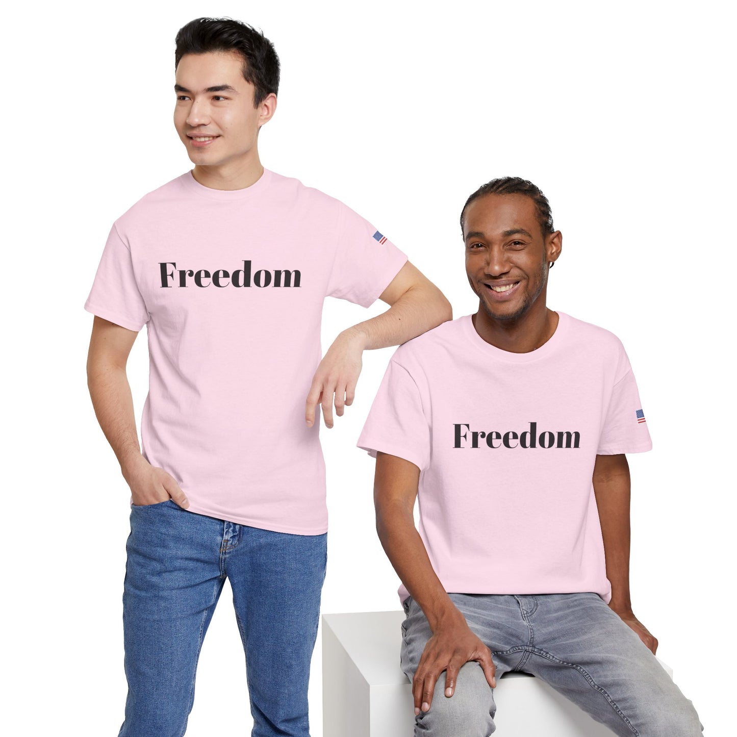 Freedom script tee | T-Shirt, American flag sleeve - TRV