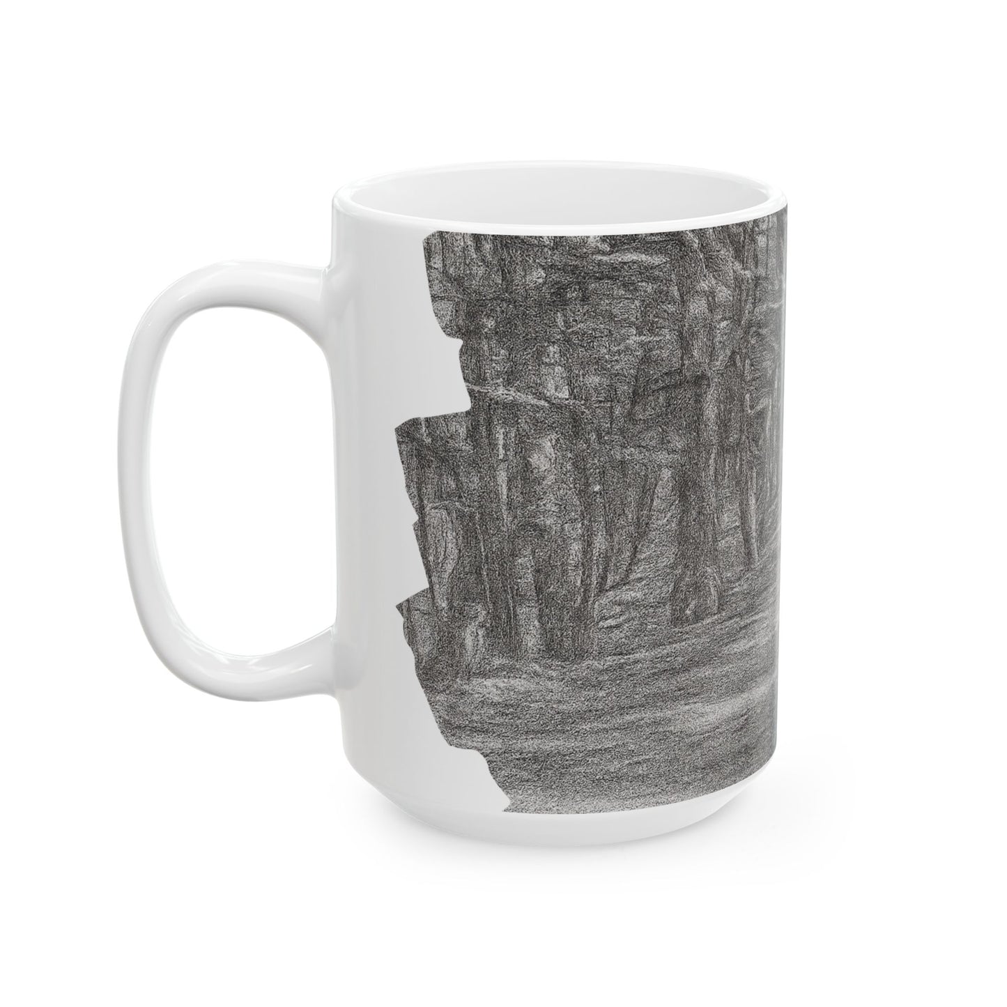 Nature-Inspired Abstract Ceramic Mug | Forest Path Design | Cozy Gift for Coffee Lovers | Home Decor | Nature Lover's Mug - TRV