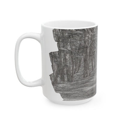 Nature-Inspired Abstract Ceramic Mug | Forest Path Design | Cozy Gift for Coffee Lovers | Home Decor | Nature Lover's Mug - TRV