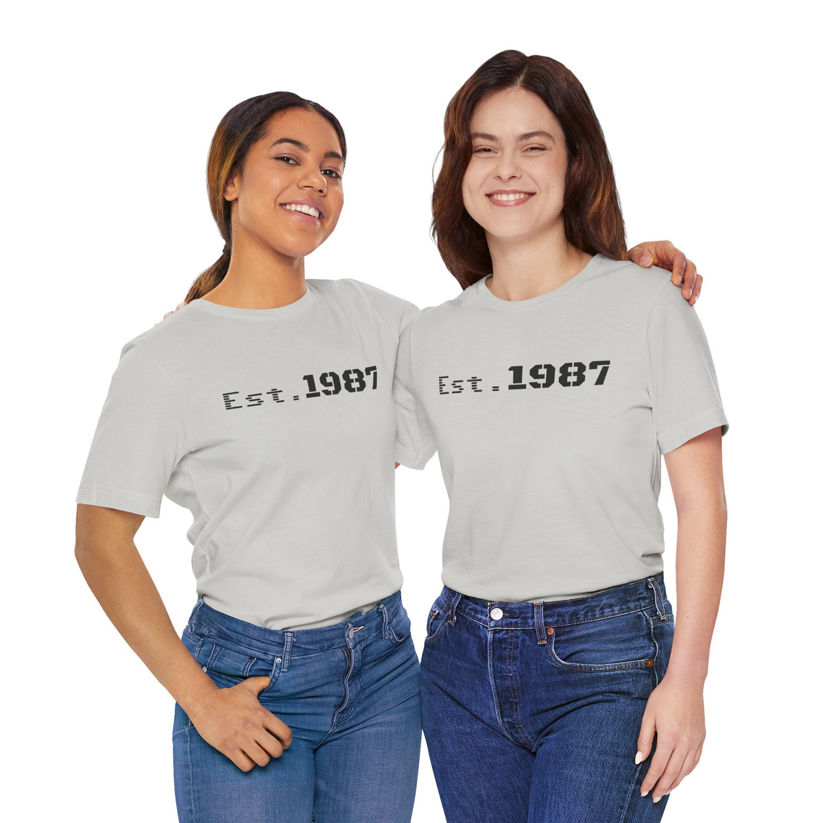 Vintage Est. 1987 T-Shirt by Printify featuring a classic design celebrating birth year on a comfortable cotton tee.