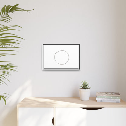 Framed matte canvas wall art featuring a minimal circular line design by Printify, ideal for modern home decor.