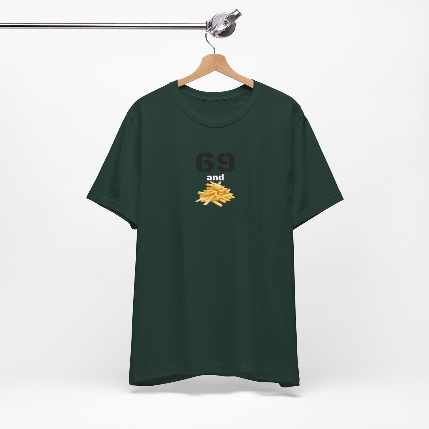 Funny 69 And French Fries Graphic Tee, Casual Humor Shirt, Cute Gift, Stylish Graphic Top, Unisex Quirky T-Shirt, Everyday Wear