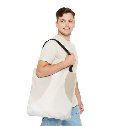Neutral Abstract Geometric Tote Bag | Minimal Beige Shapes