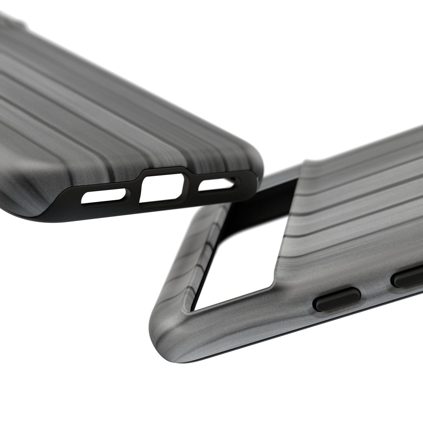 Ribbed metal texture phone case by Printify, tough protective iPhone cover with durable design and metallic finish.