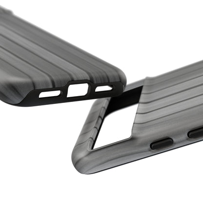 Ribbed metal texture phone case by Printify, tough protective iPhone cover with durable design and metallic finish.