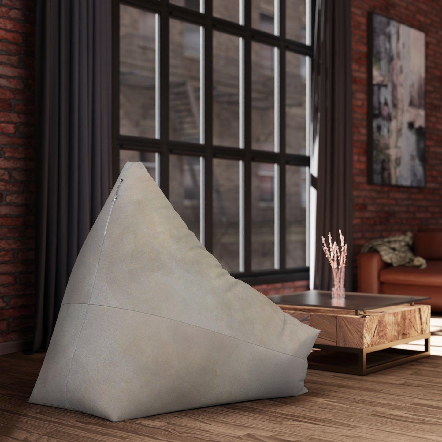 Neutral Marble Texture Bean Bag Chair Cover | Beige Stone Print