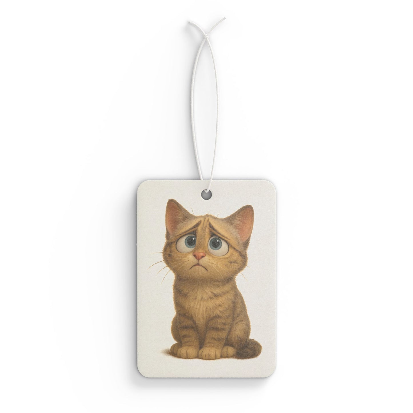 Cute cat-shaped car air freshener accessory by Printify, featuring a playful design for cat lovers.