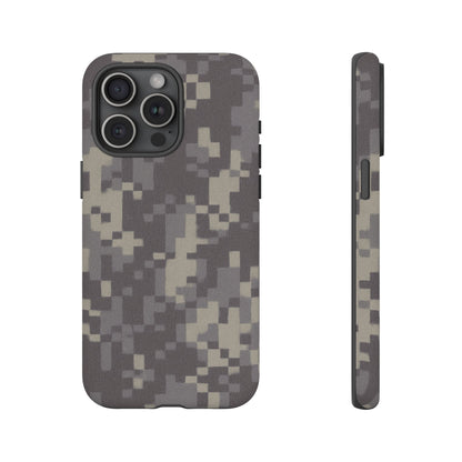 Digital camouflage tough phone case by Printify, rugged protective cover for smartphones with a rugged camo design.