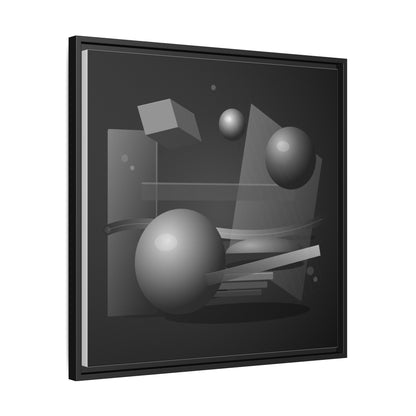 Monochrome Geometric Spheres Canvas Framed Wall Art | Matte Print