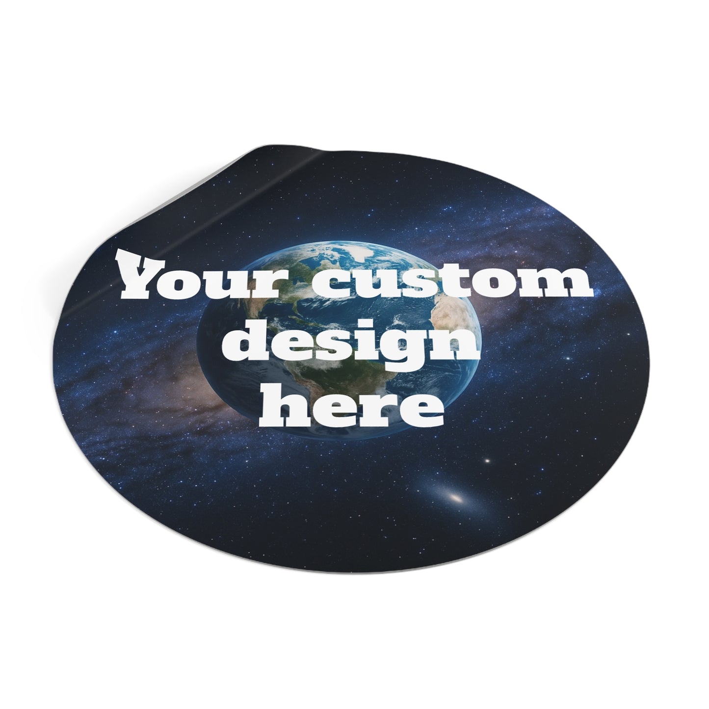 Custom Earth Space Design Round Sticker | Vinyl Circle Decal - TRV