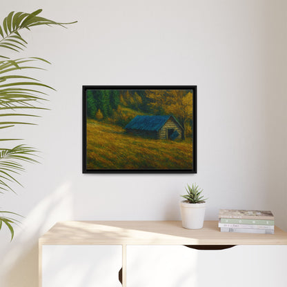 Framed Matte Canvas Print, Rustic Artwork, Farmhouse Decor, Nature Wall Art, Gift for Home, Autumn Decor, Landscape Painting