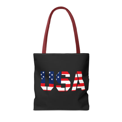 Patriotic USA Print Tote Bag, Reusable Shopping Bag, 4th of July Gift, Summer Carryall, American Flag Style - TRV