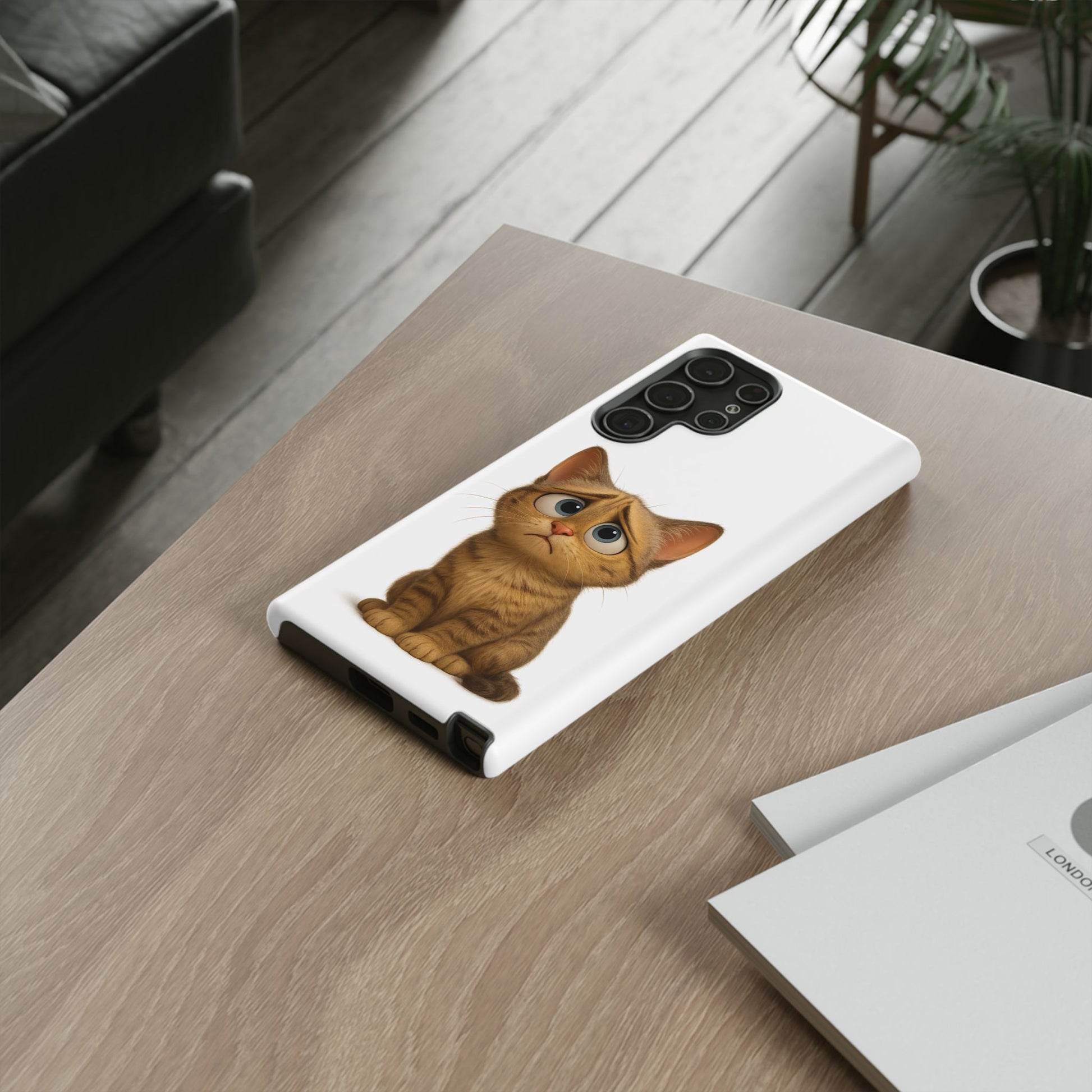 Cute Cat Phone Case, Funny Kitty Case, Animal Lover Gift, Cat Lover Accessory, Unique Cat Design Case, Pet Mom Gift - TRV