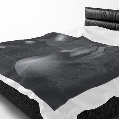 3D Geometric Spheres Velveteen Plush Blanket | Abstract Cube & Sphere Design