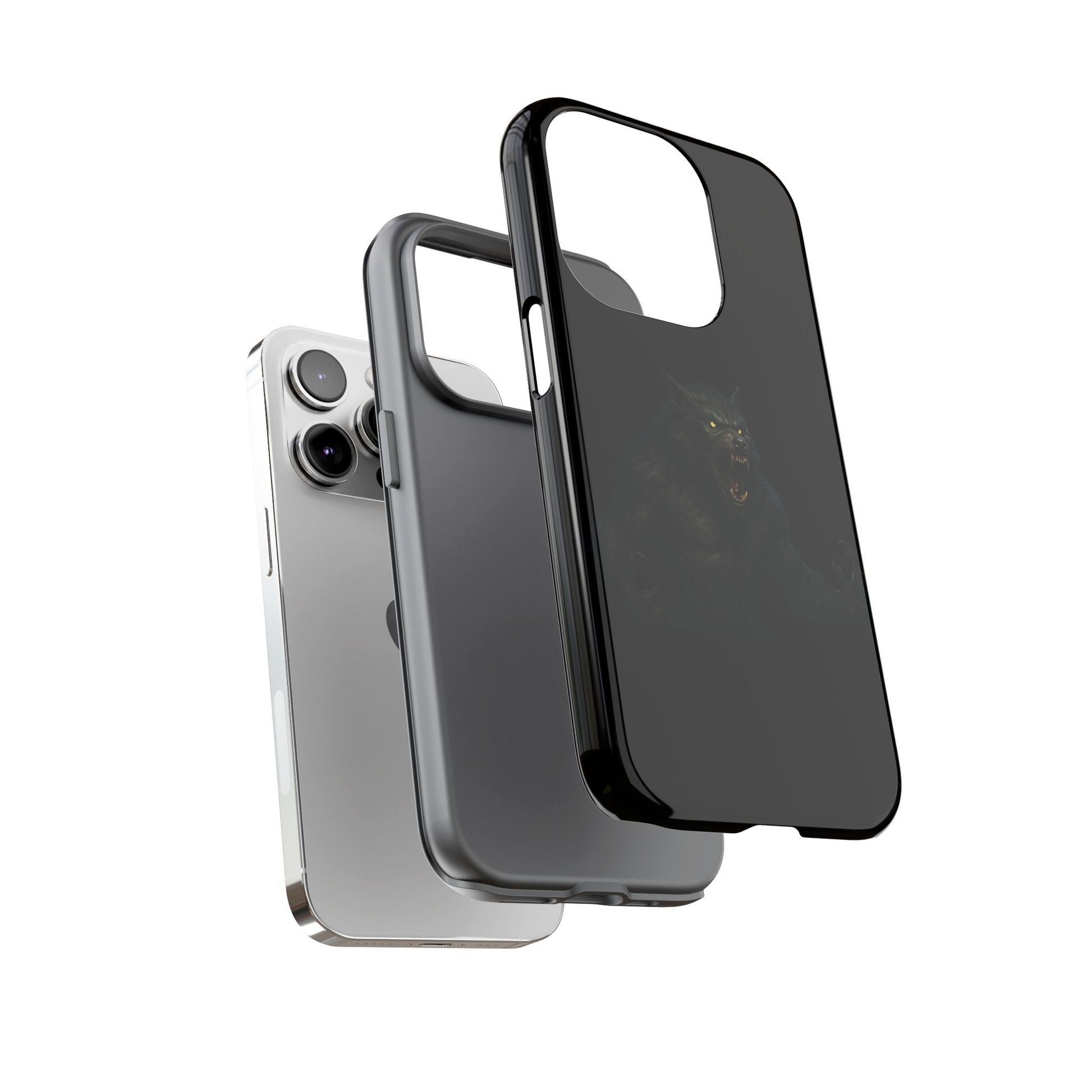 Werewolf Phone Case, Tough Cases, Black Panther Design, Gift for Animal Lovers, Phone Accessories, Fierce Phone Protection - TRV