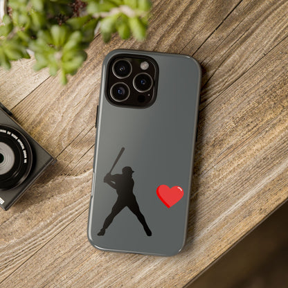 Printify baseball love phone case with sports-themed design, protective tough case for sports fans and Father's Day gift.