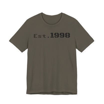 Est. 1998 Unisex Short Sleeve Tee, Vintage Style T-Shirt, Birthday Gift, Casual Wear, Retro Fashion, Unisex Apparel