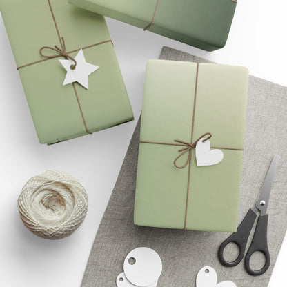Ombre Sage Wrapping Paper Roll — Neutral Green Gradient Gift Wrap