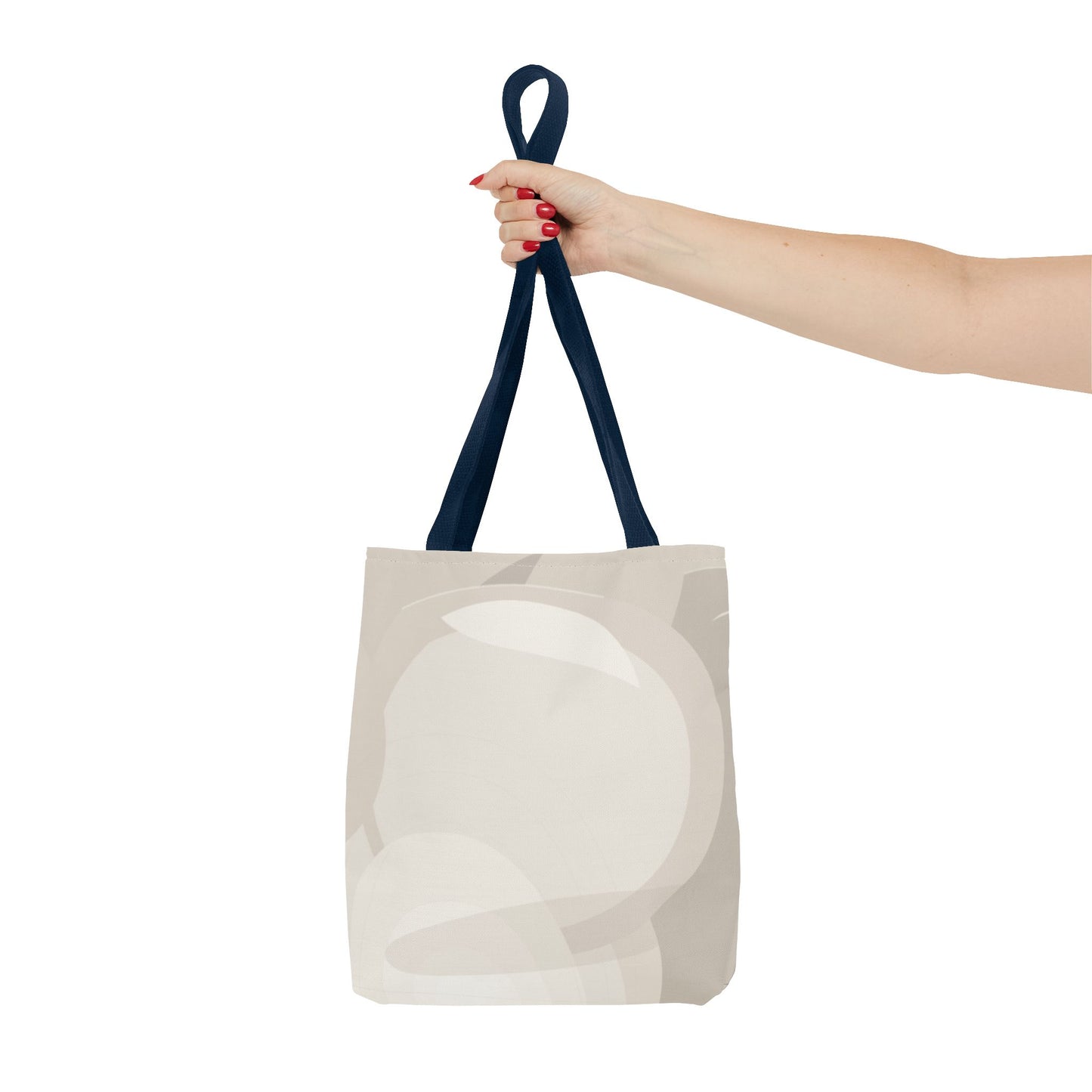 Neutral Abstract Circle Pattern Tote Bag | Minimal Beige AOP Canvas