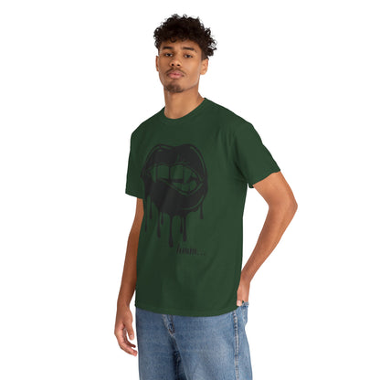 Edgy Graphic Tee - Dripping Lips Design - Unisex Heavy Cotton Tee