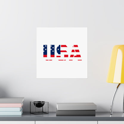 USA Patriotic Wall Art Poster, Red White Blue Home Decor, Fourth of July Decoration, American Flag Art, Independence Day Gift