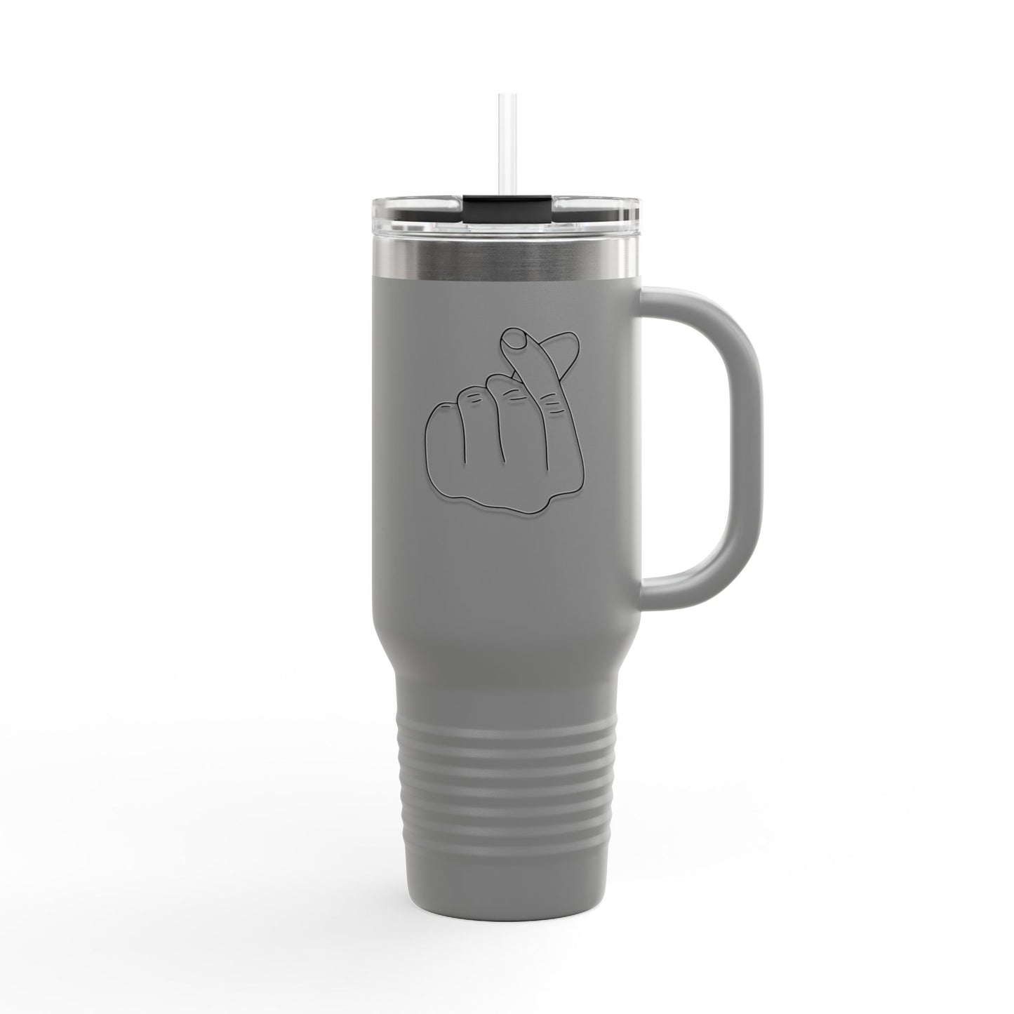 Heart Gesture Insulated Travel Mug - 40oz - Ideal for Coffee Enthusiasts, On-the-Go Drinkers, Valentine's Day Gift, Travel Companion, Large