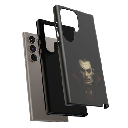 Gothic vampire portrait phone case for iPhone featuring a Dracula horror design, by Printify.