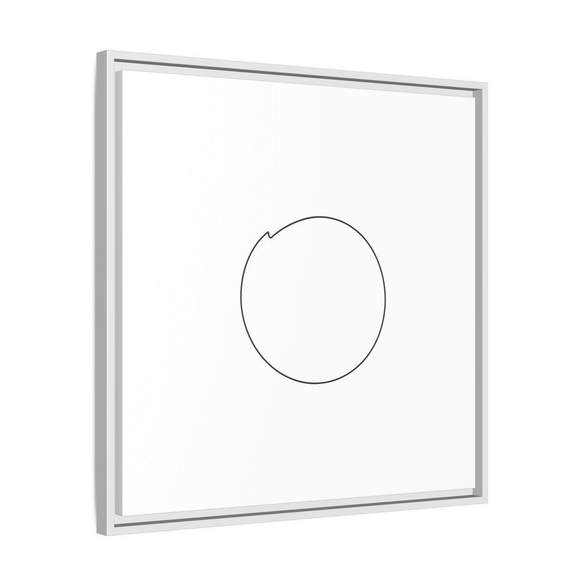Framed matte canvas wall art featuring a minimal circular line design, by Printify, showcasing modern abstract wall decor.
