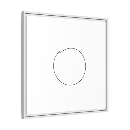 Framed matte canvas wall art featuring a minimal circular line design, by Printify, showcasing modern abstract wall decor.