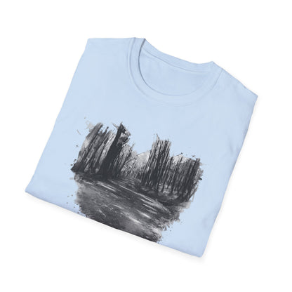 Minimalist Nature-Inspired Unisex Softstyle T-Shirt, Casual Wear, Everyday Style, Gift for Nature Lovers, Eco-Friendly Fashion