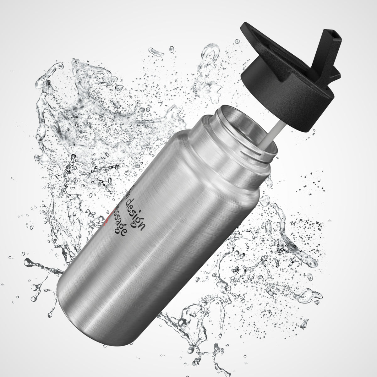 Custom gator design 32oz insulated stainless steel water bottle - view 5