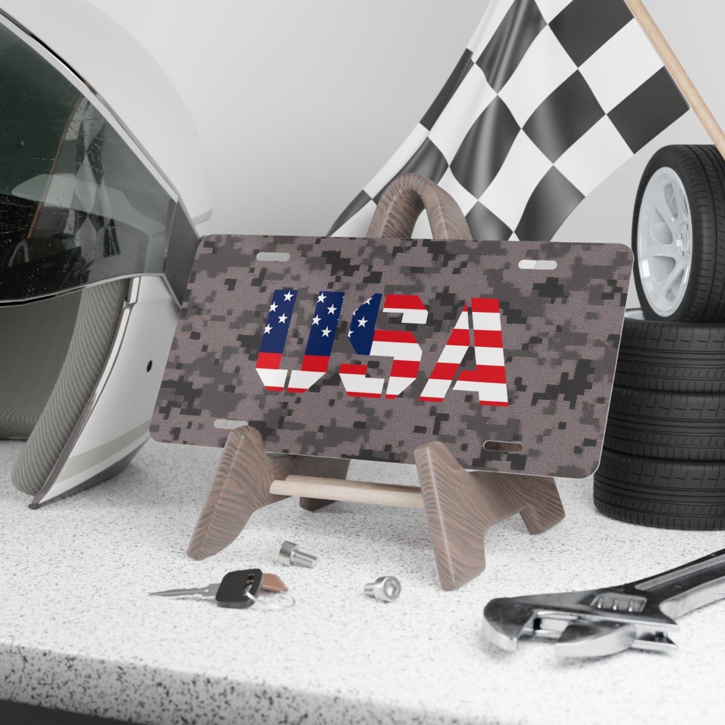 Patriotic License Plate, Custom Car Decoration, USA Military Plate, Unique Vehicle Accessory, Car Enthusiast Gift
