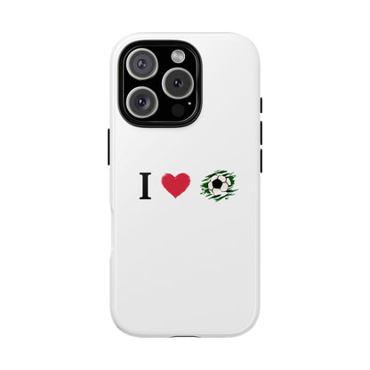 Soccer Phone Case, I Love Soccer, Tough Case Cover, Sporty Phone Accessories, Gift for Soccer Lovers, Unique Soccer Design - TRV