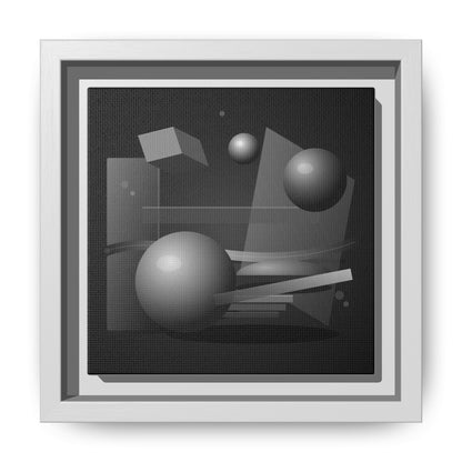 Monochrome Geometric Spheres Canvas Framed Wall Art | Matte Print