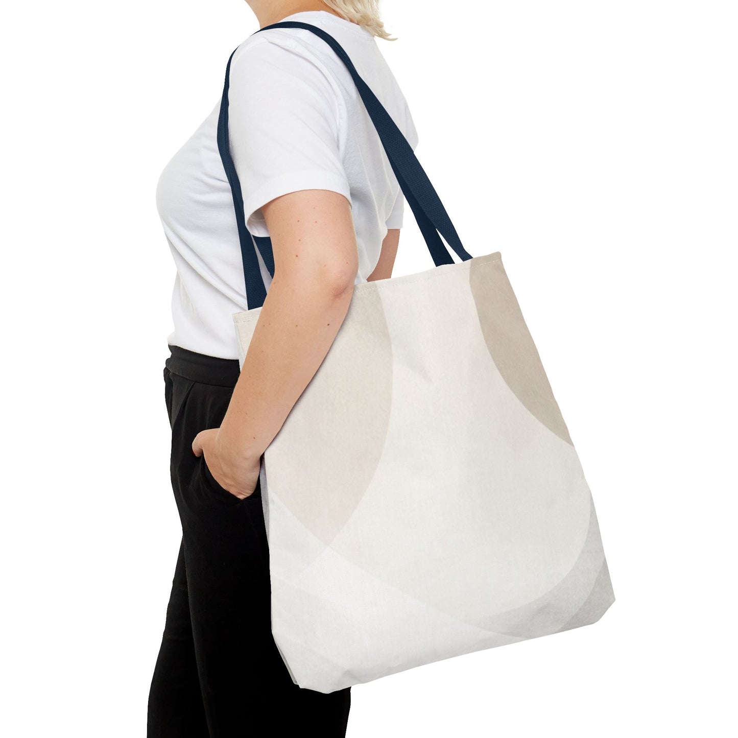 Neutral Abstract Geometric Tote Bag | Minimal Beige Shapes