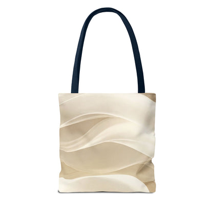 Cream Abstract Waves Tote Bag | Neutral Swirl Pattern