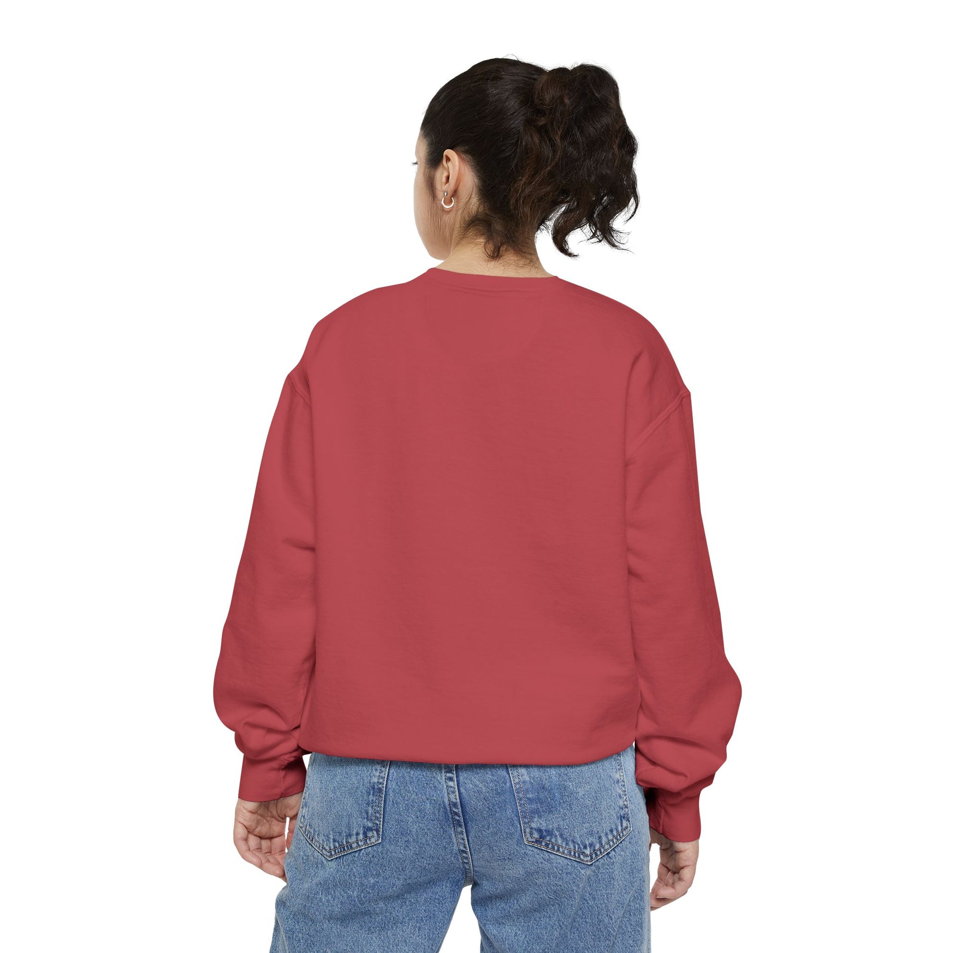 Patriotic Unisex Garment-Dyed Sweatshirt with Vintage American Flag, Cozy Fall Outfit, Statement Sweater, Gift for Veterans, Casual Fashion - TRV