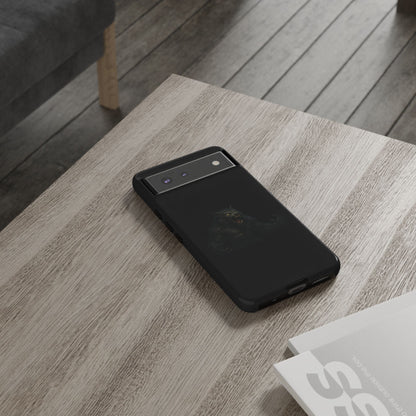 Werewolf phone case with dark monster graphic, tough protective design suitable for smartphones, by Printify.