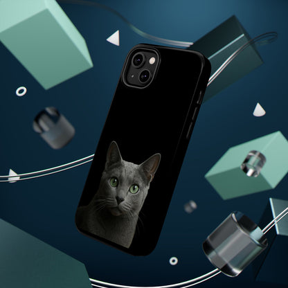 Russian Blue Cat Phone Case — Magnetic Impact-Resistant iPhone Cover