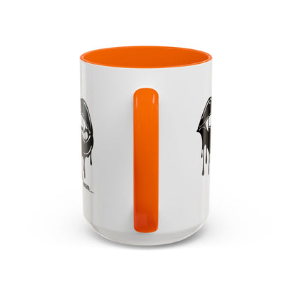Black Dripping Lips Accent Coffee Mug with Bite graphic, 11oz or 15oz, featuring bold lips design on ceramic mug.