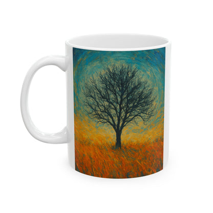 Vibrant Ceramic Mug - Sunset Mountain Design, Coffee Cup, Gift for Nature Lovers, Home Decor, Tea Mug, Unique Art Mug - TRV